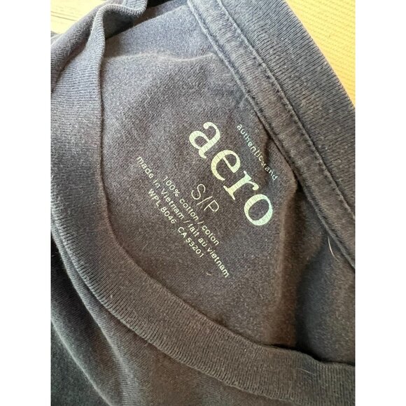 Aeropostale Graphic Tee Shirt size Small T-Shirt Raised Lettering 87 Y2K 80s - Picture 3 of 4